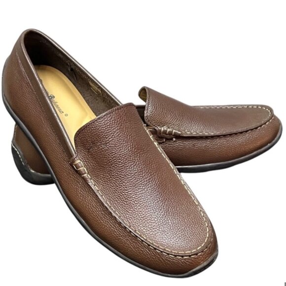 NIB Tommy Bahama Leather Amalfi Dk Brown Slip On Driving Loafers ‎ Men Size 9D - Picture 1 of 11